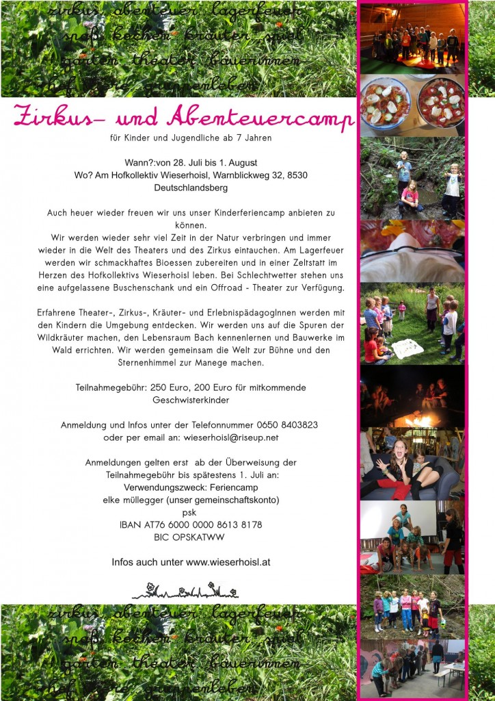 kinderferiencamp wieserhoisl_flyer 2014